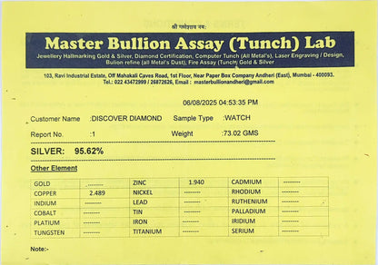 92.5 Sterling Silver BAOLISHI Quartz Watch Discover-Diamonds