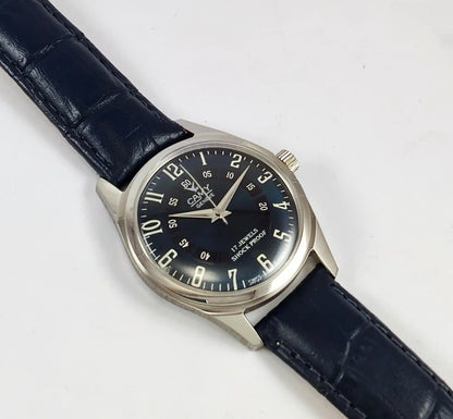 Camy Geneve 17 Jewels Shock Proof Blue Dial Handwinding Swiss Made Watch Discover-Diamonds
