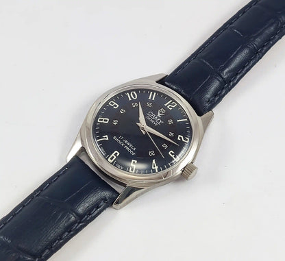 Camy Geneve 17 Jewels Shock Proof Blue Dial Handwinding Swiss Made Watch Discover-Diamonds