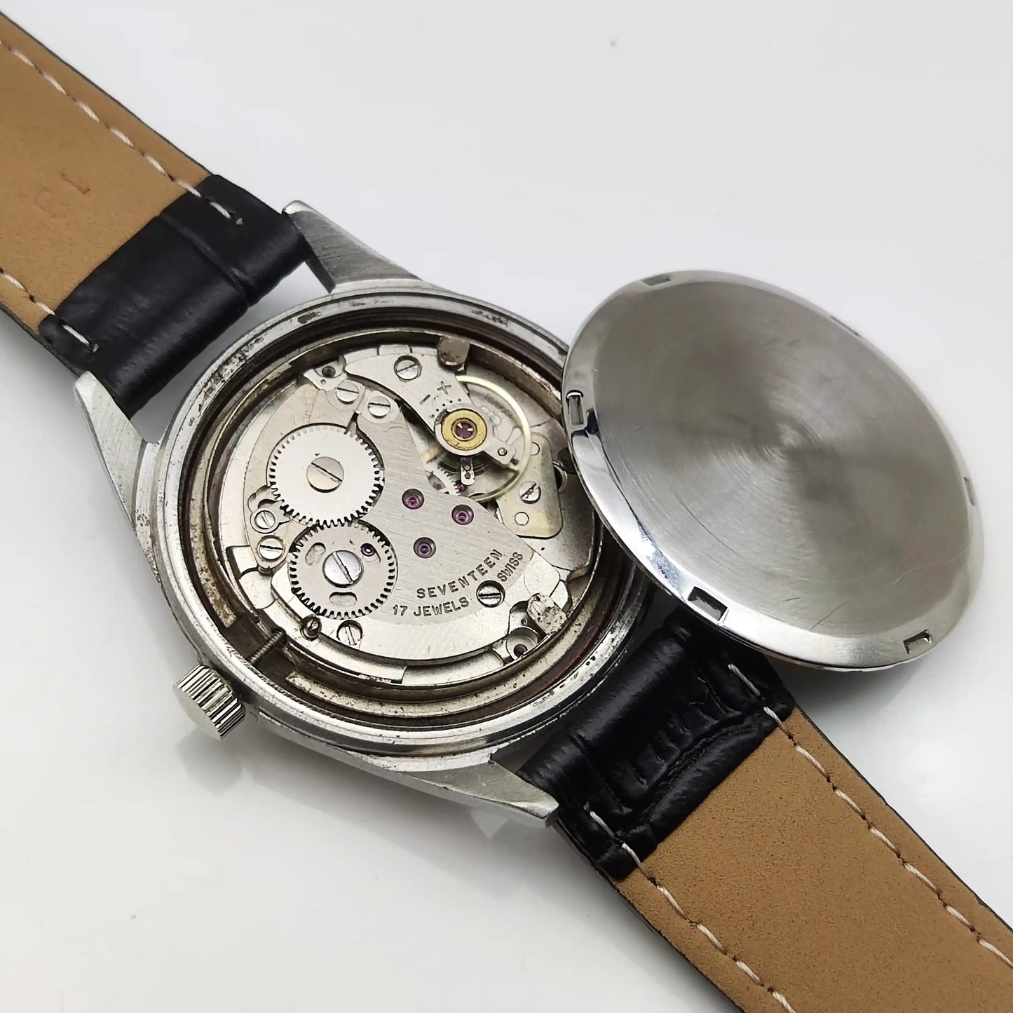 Cavalry 17 Jewels Incabloc Feature Maroon Dial with Stick Indices