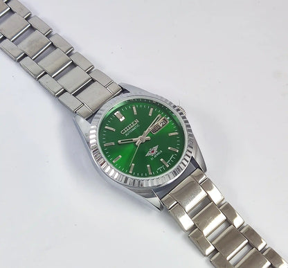 Citizen Automatic 8200A Green Dial 21 Jewels Day Date Automatic - Discover-Diamonds