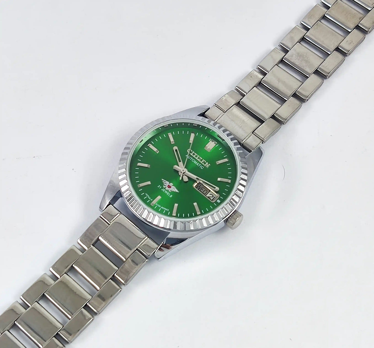 Citizen Automatic 8200A Green Dial 21 Jewels Day Date Automatic - Discover-Diamonds