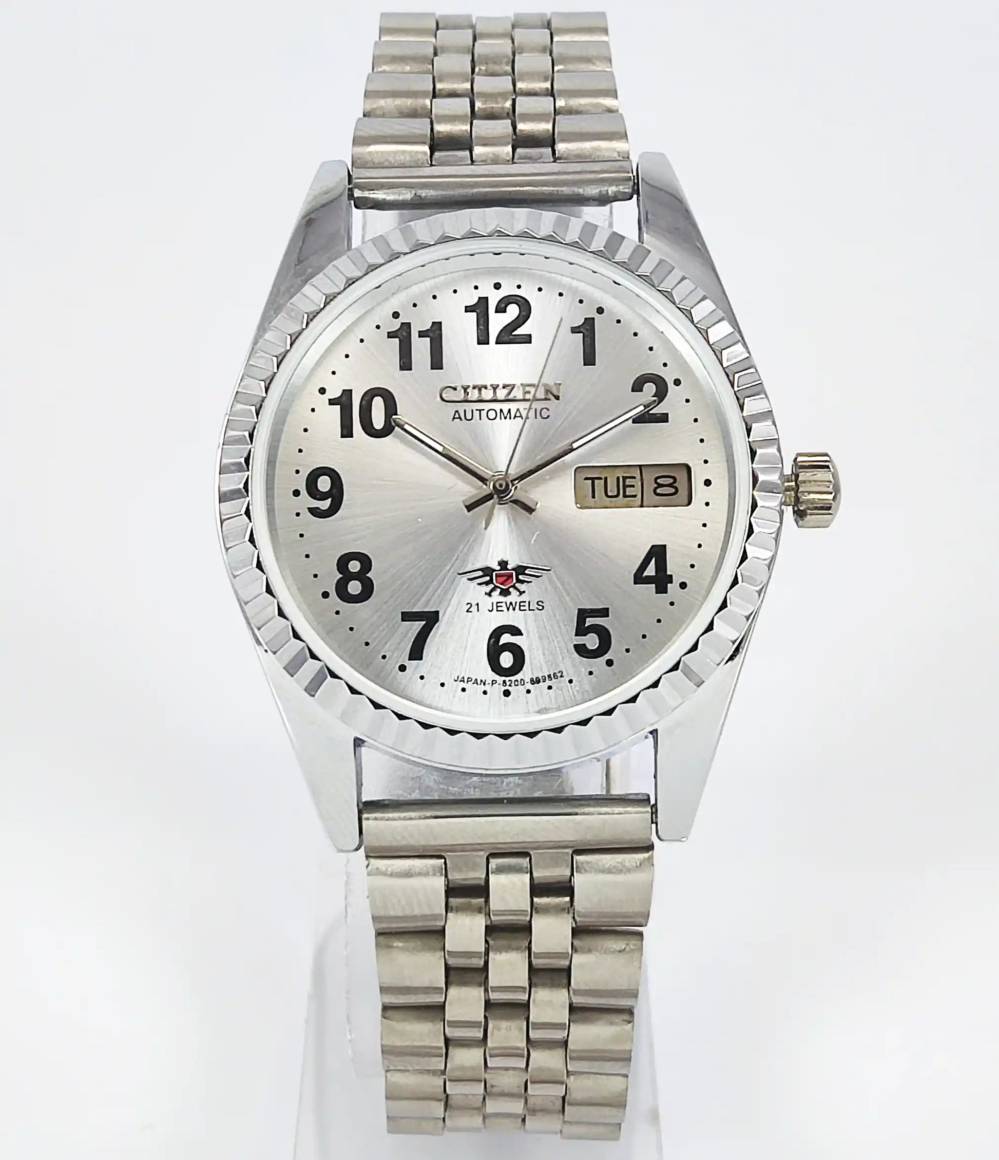 Citizen Automatic 8200A Silver Dial 21 Jewels Day Date Men's Mechanical Watch Discover-Diamonds