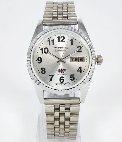 Citizen Automatic 8200A Silver Dial 21 Jewels Day Date Men's Mechanical Watch Discover-Diamonds