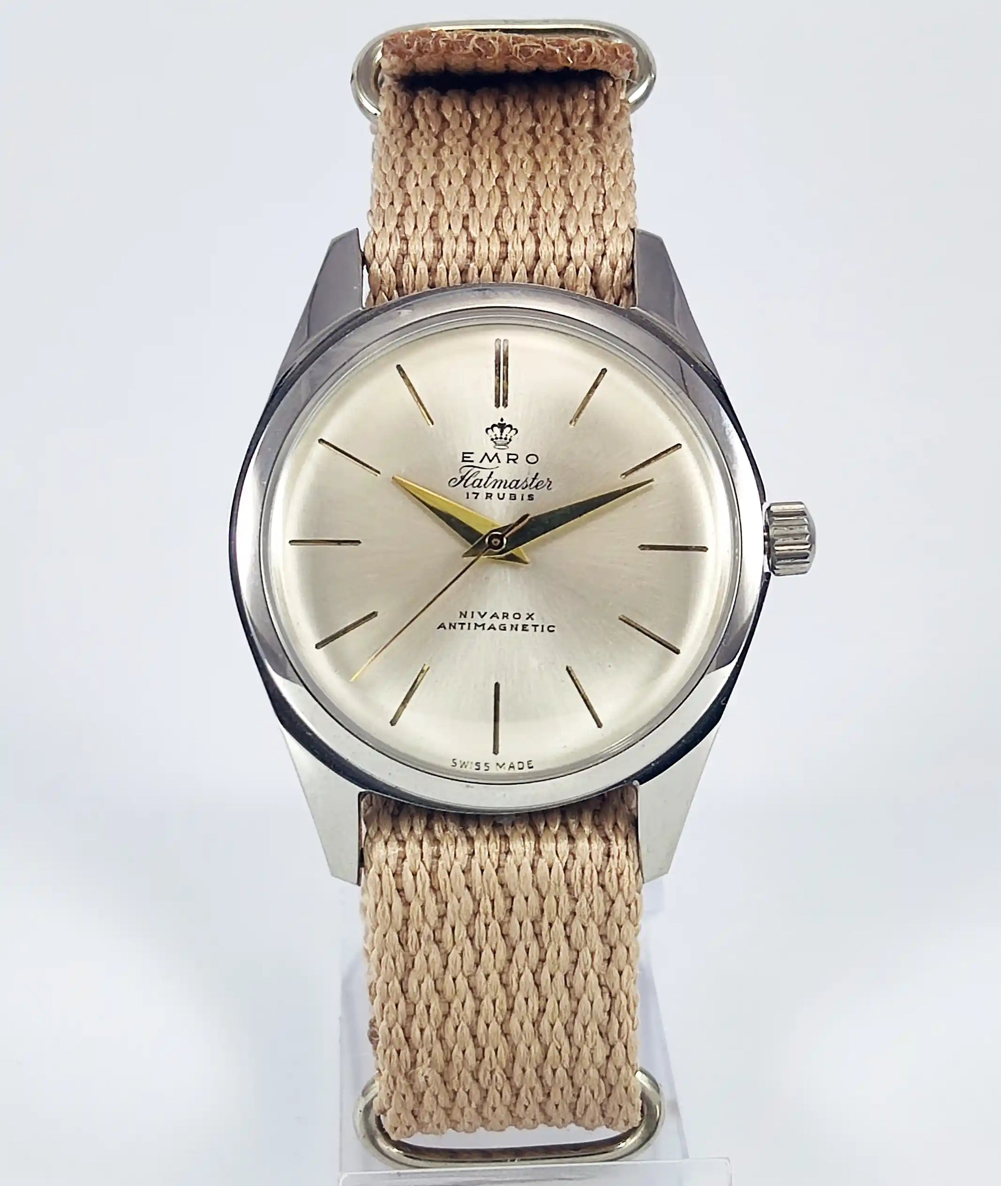 Emro Hatmaster 17 Rubis Silver Dial Nivarox Antimagnetic Handwinding Watch Discover-Diamonds