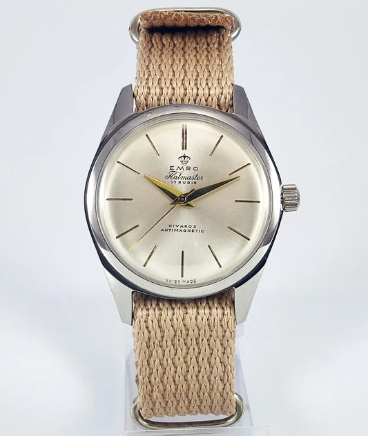 Emro Hatmaster 17 Rubis Silver Dial Nivarox Antimagnetic Handwinding Watch Discover-Diamonds