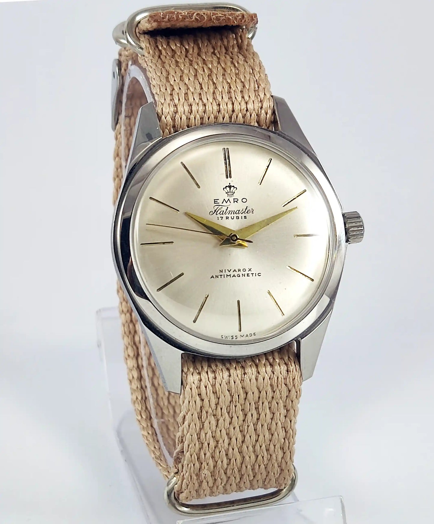 Emro Hatmaster 17 Rubis Silver Dial Nivarox Antimagnetic Handwinding Watch Discover-Diamonds