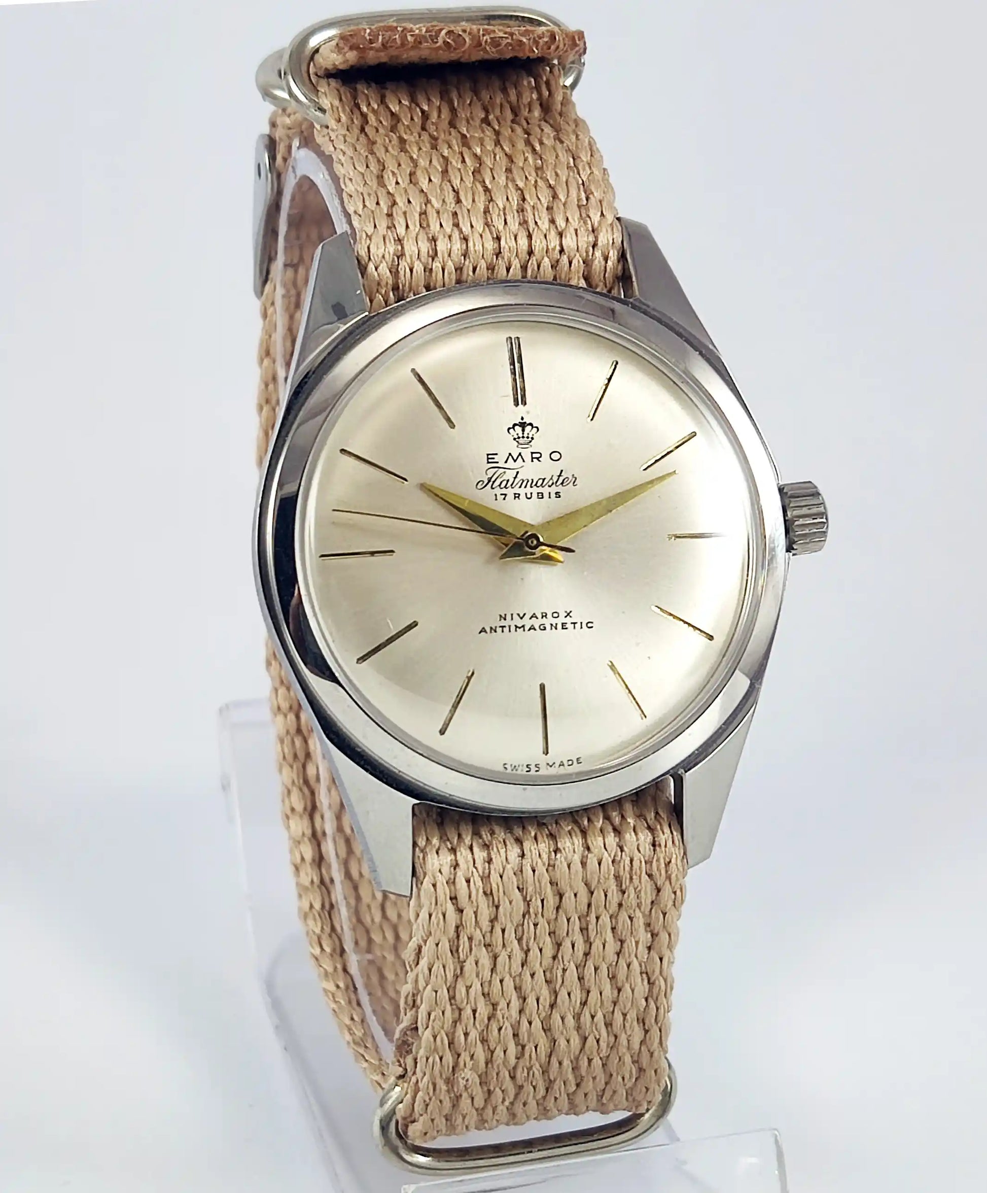 Emro Hatmaster 17 Rubis Silver Dial Nivarox Antimagnetic Handwinding Watch Discover-Diamonds