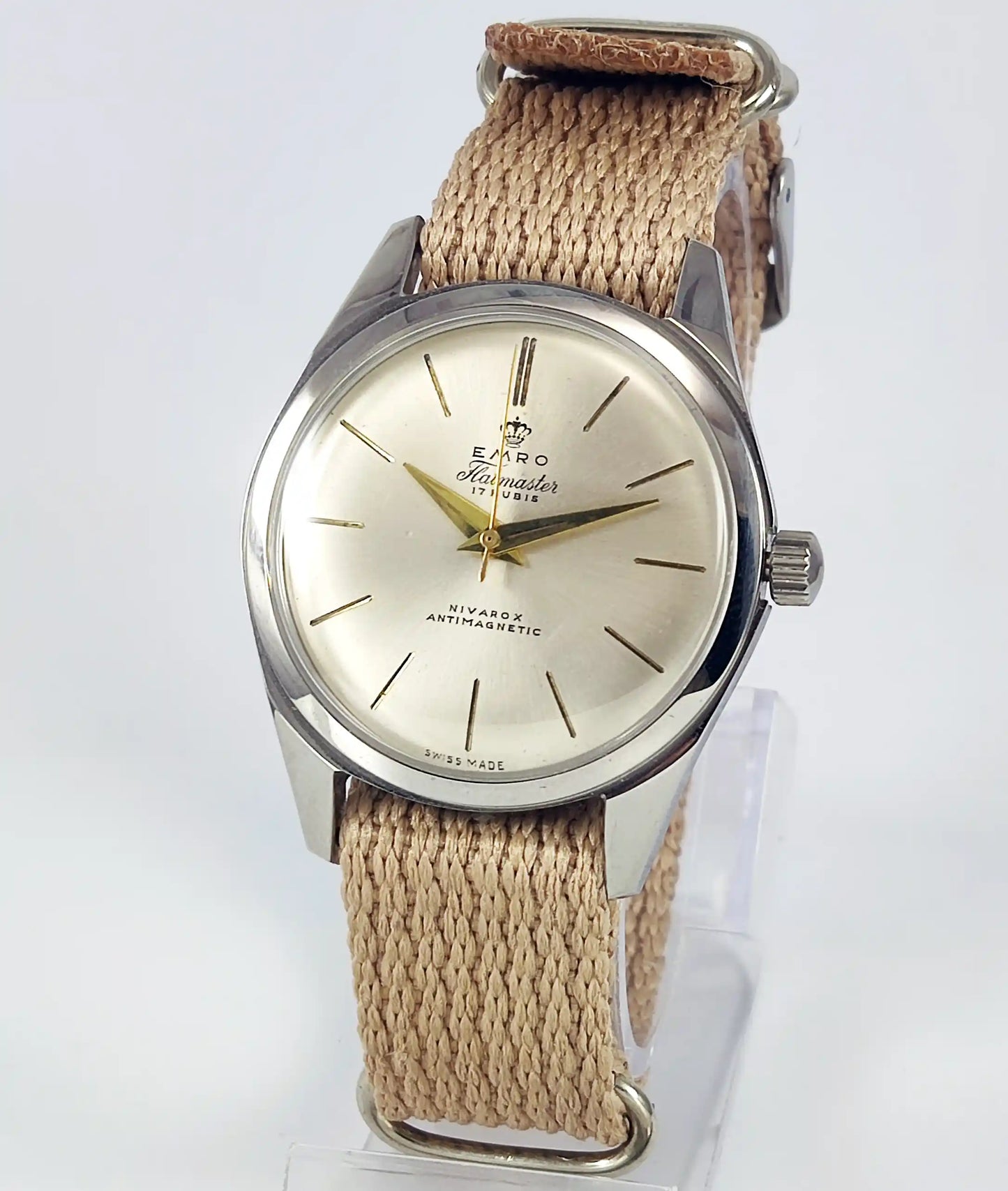 Emro Hatmaster 17 Rubis Silver Dial Nivarox Antimagnetic Handwinding Watch Discover-Diamonds