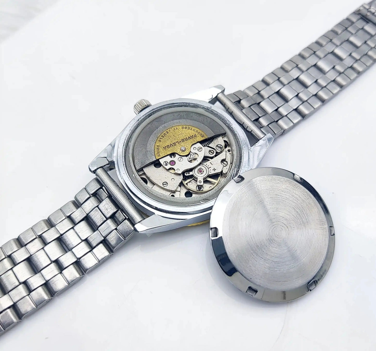 Favre Leuba Geneve Automatic 2066 Day Date Maroon Dial 17 Jewels - Discover-Diamonds