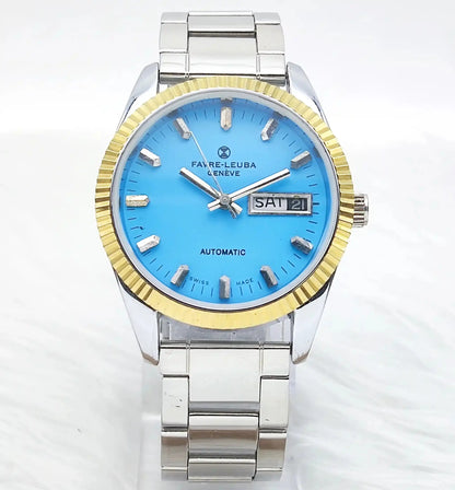 Favre Leuba Geneve Automatic 2088 Blue Dial Day Date