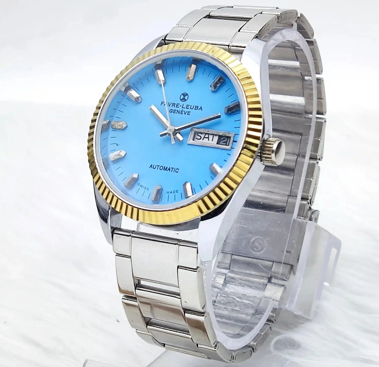 Favre Leuba Geneve Automatic 2088 Blue Dial Day Date