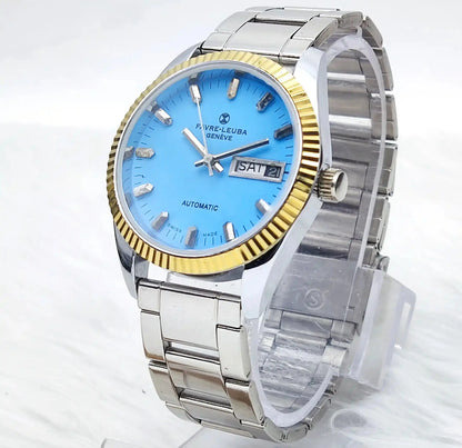 Favre Leuba Geneve Automatic 2088 Blue Dial Day Date