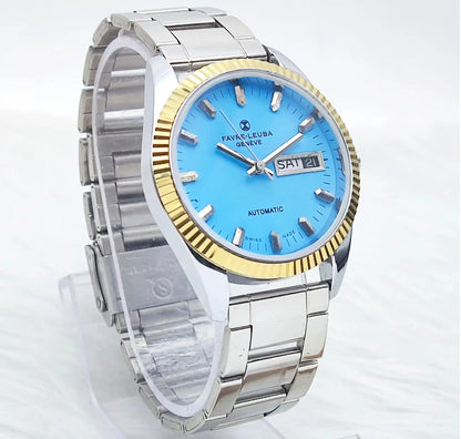 Favre Leuba Geneve Automatic 2088 Blue Dial Day Date