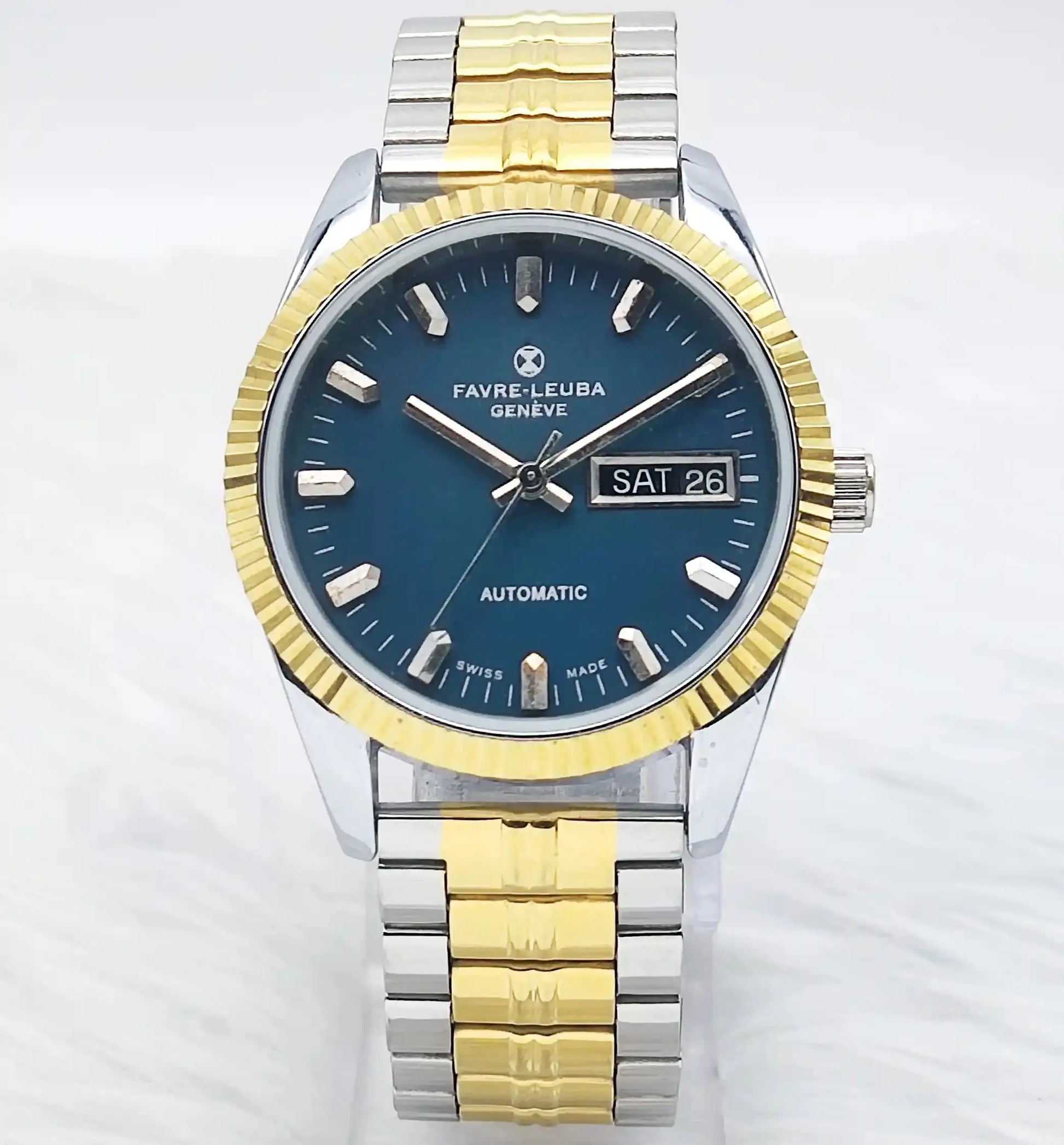 Favre Leuba Geneve Dark Blue Dial Mechanical Automatic 2066 Watch - Discover-Diamonds