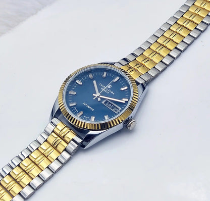 Favre Leuba Geneve Dark Blue Dial Mechanical Automatic 2066 Watch - Discover-Diamonds