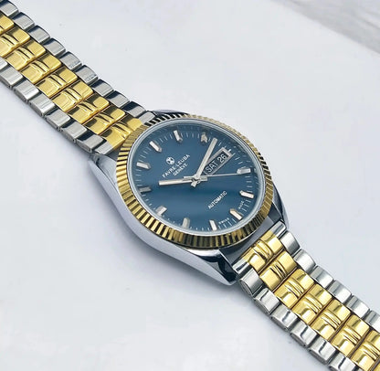 Favre Leuba Geneve Dark Blue Dial Mechanical Automatic 2066 Watch - Discover-Diamonds