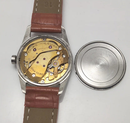 Favre Leuba Geneva Seaking Red Dial 17 Jewels English Numerals Indices