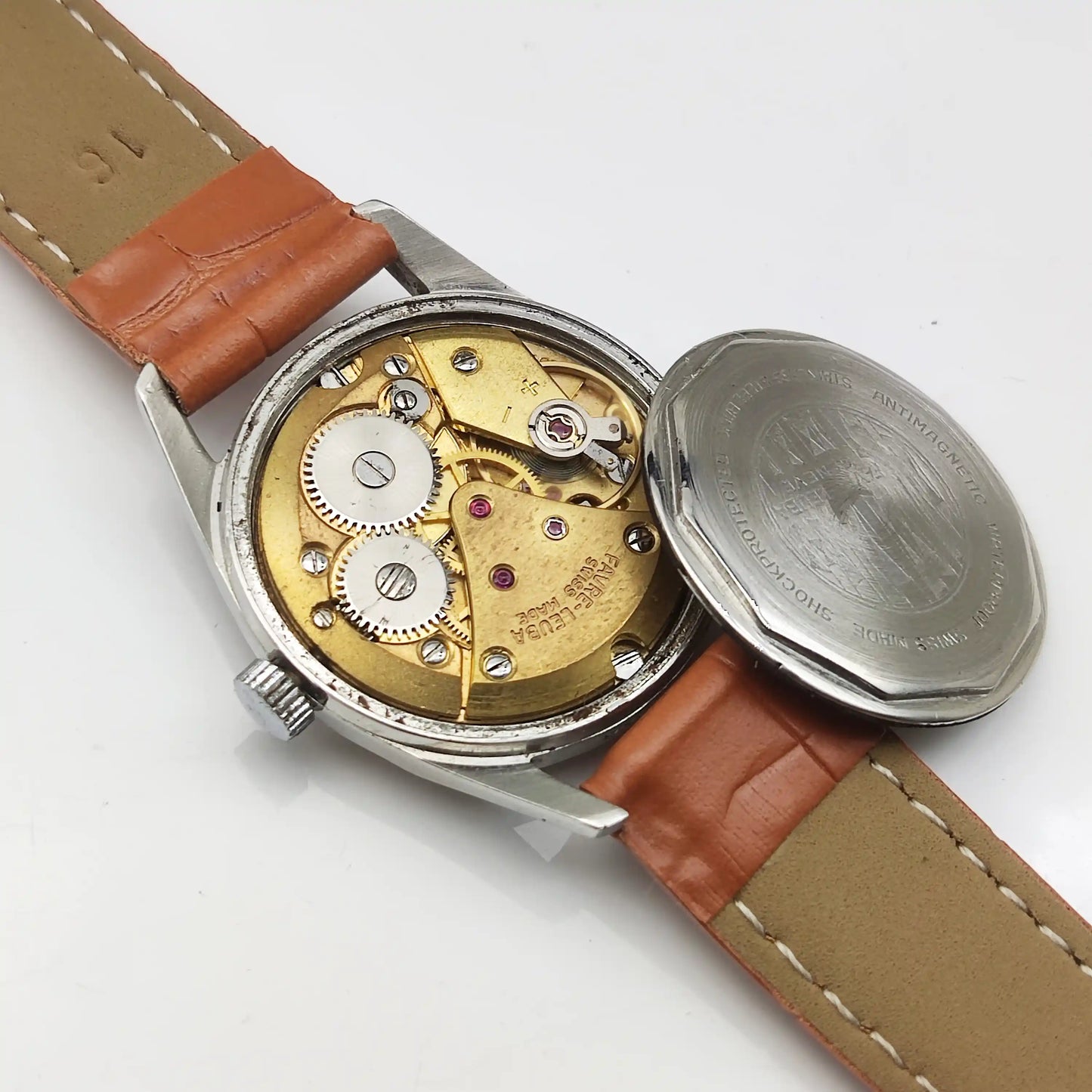 Favre Leuba Geneve Reddish Dial 17 Jewels Handwinding Watch