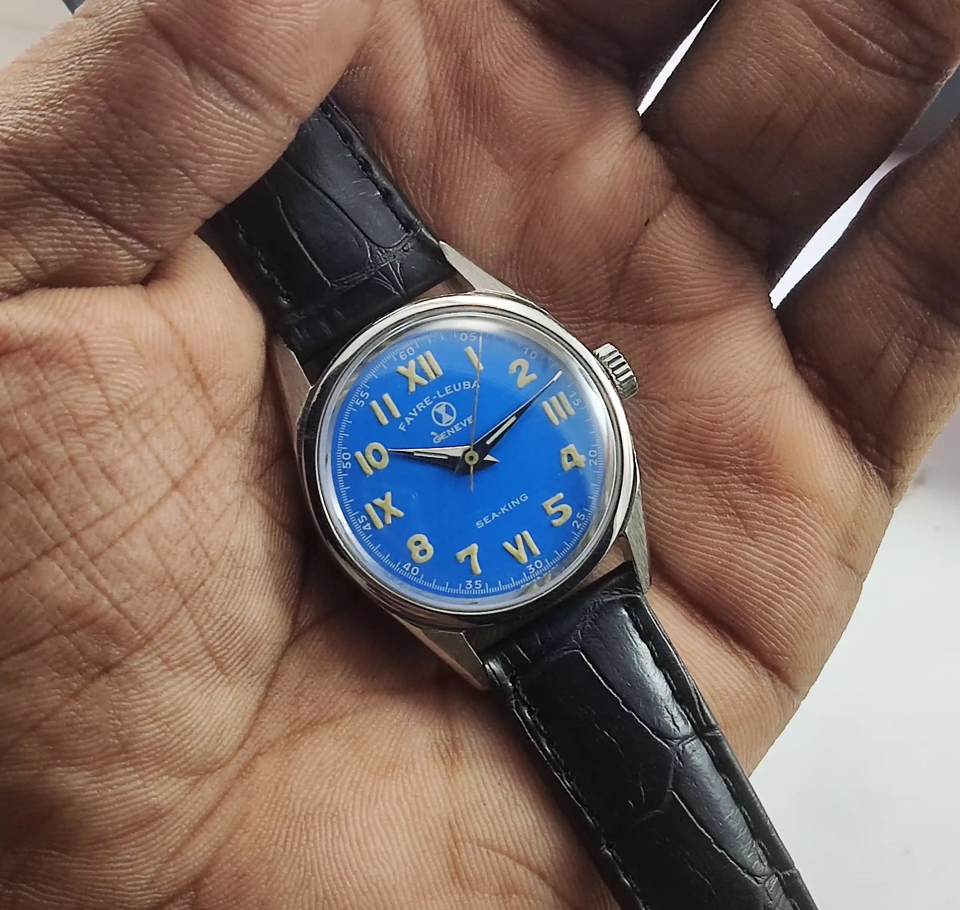 Favre Leuba Geneve Sea King Dark Blue Dial Women's Watch 101 Discover-Diamonds