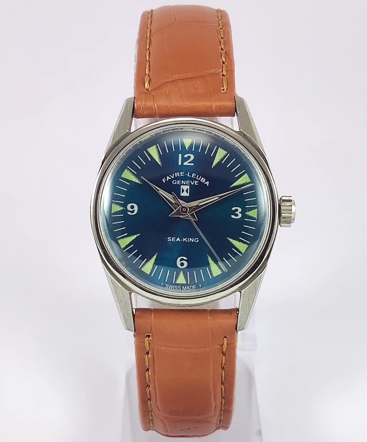 Favre Leuba Geneve Sea King Dark Greenish Dial Women's Watch 101 Discover-Diamonds