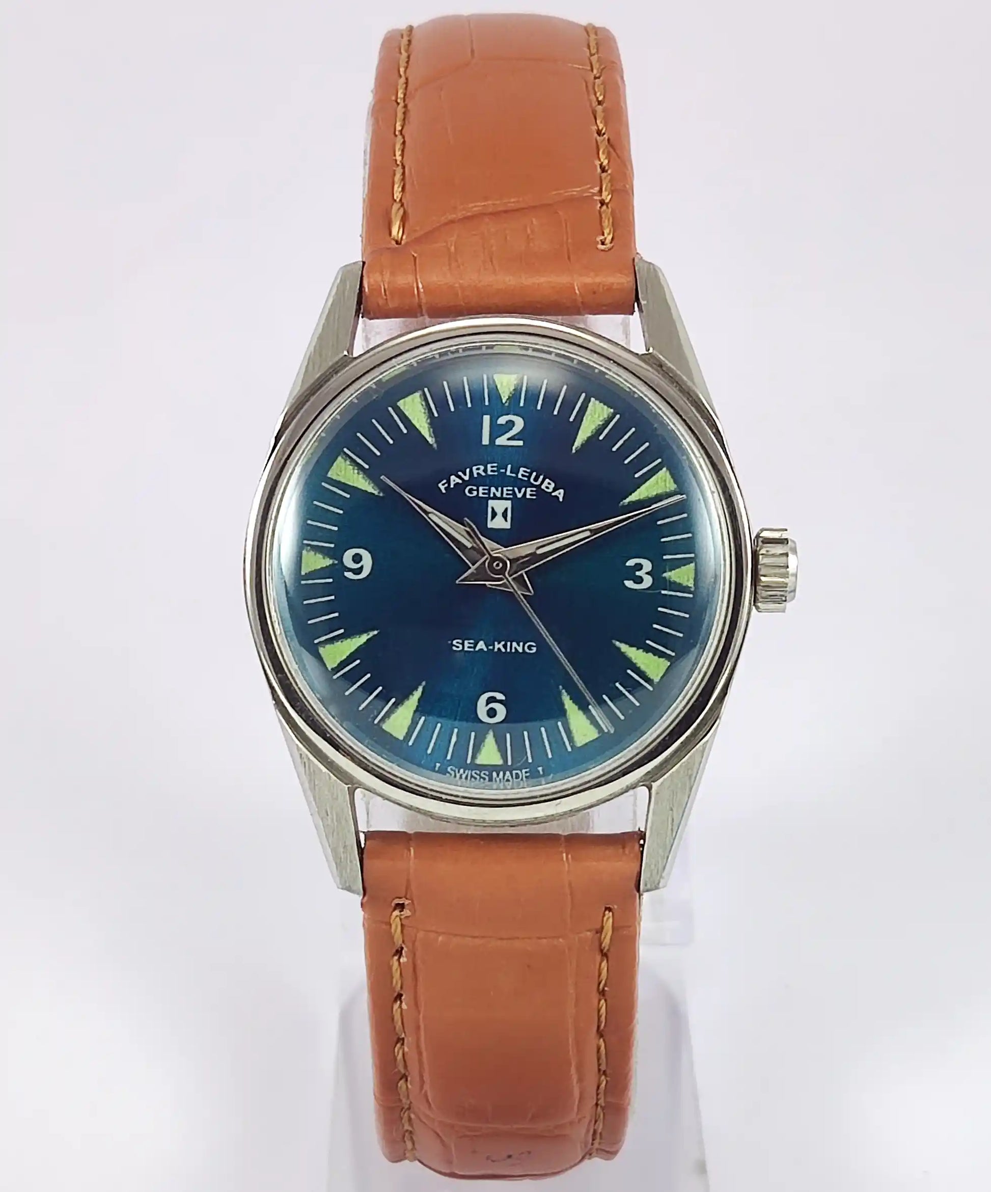 Favre Leuba Geneve Sea King Dark Greenish Dial Women's Watch 101 Discover-Diamonds