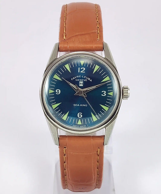 Favre Leuba Geneve Sea King Dark Greenish Dial Women's Watch 101 Discover-Diamonds