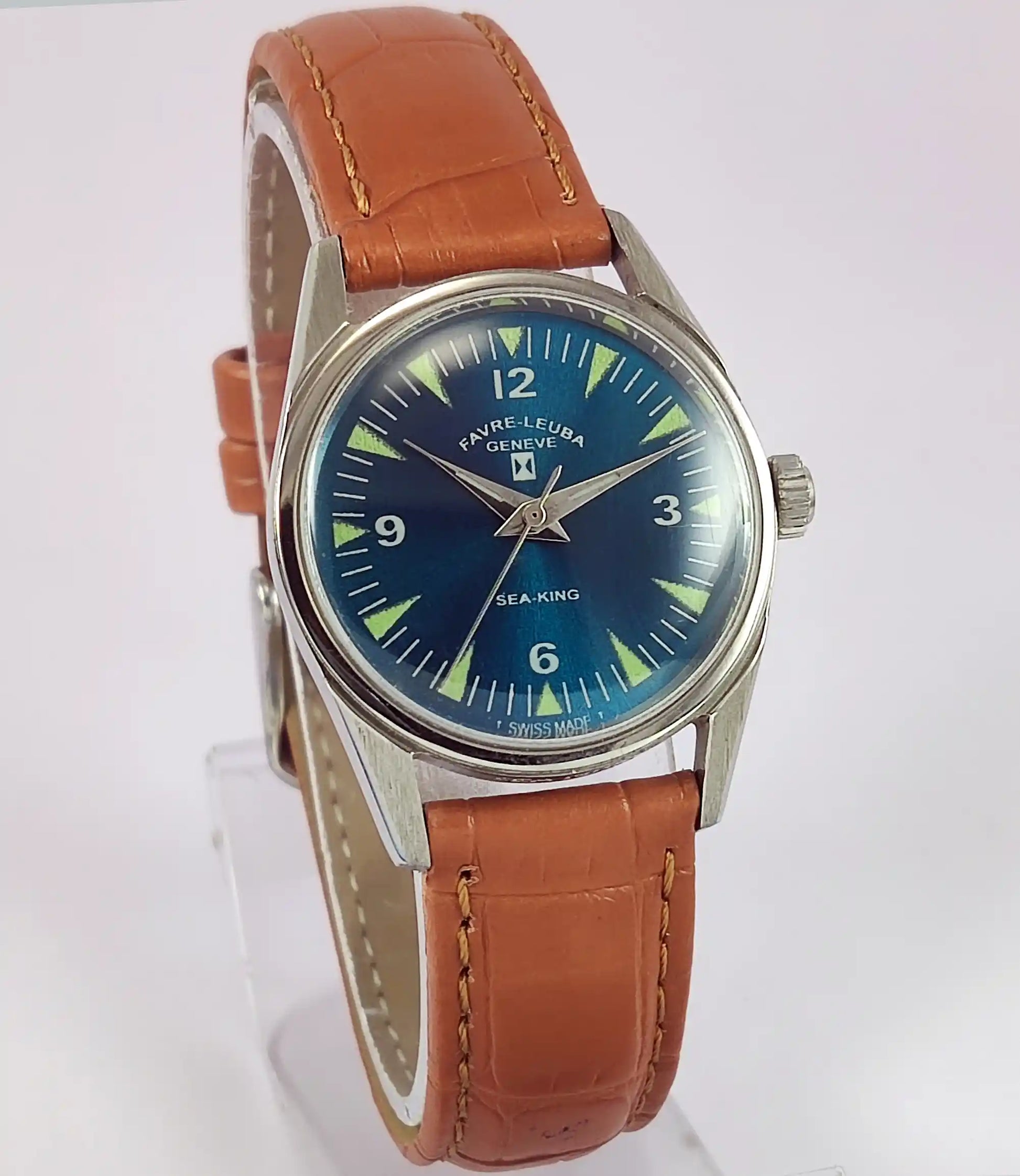 Favre Leuba Geneve Sea King Dark Greenish Dial Women's Watch 101 Discover-Diamonds