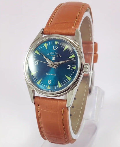 Favre Leuba Geneve Sea King Dark Greenish Dial Women's Watch 101 Discover-Diamonds