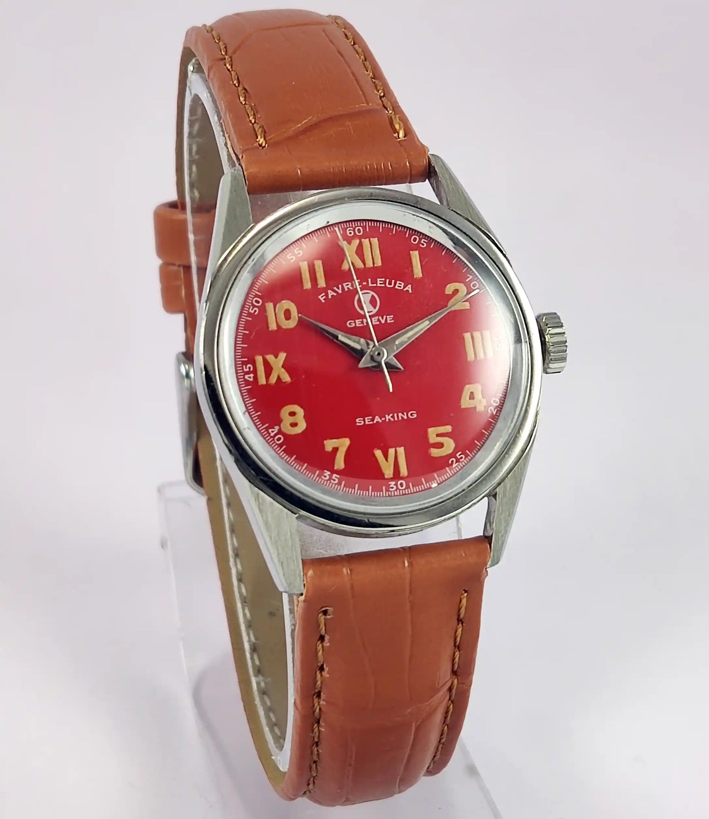 Favre Leuba Geneve Sea King Red Dial Women's Watch 101 Discover-Diamonds