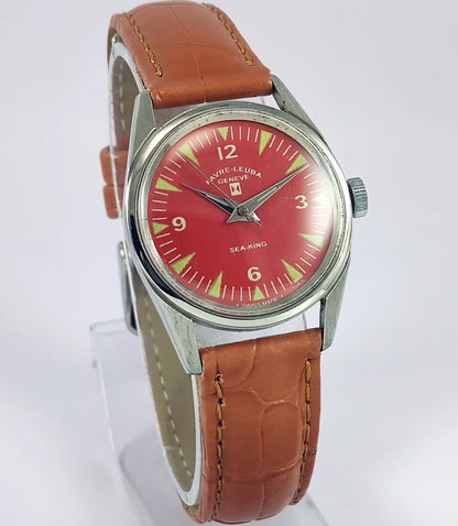 Favre Leuba Geneve Sea King Red Dial Women's Wrist Watch 101 Discover-Diamonds