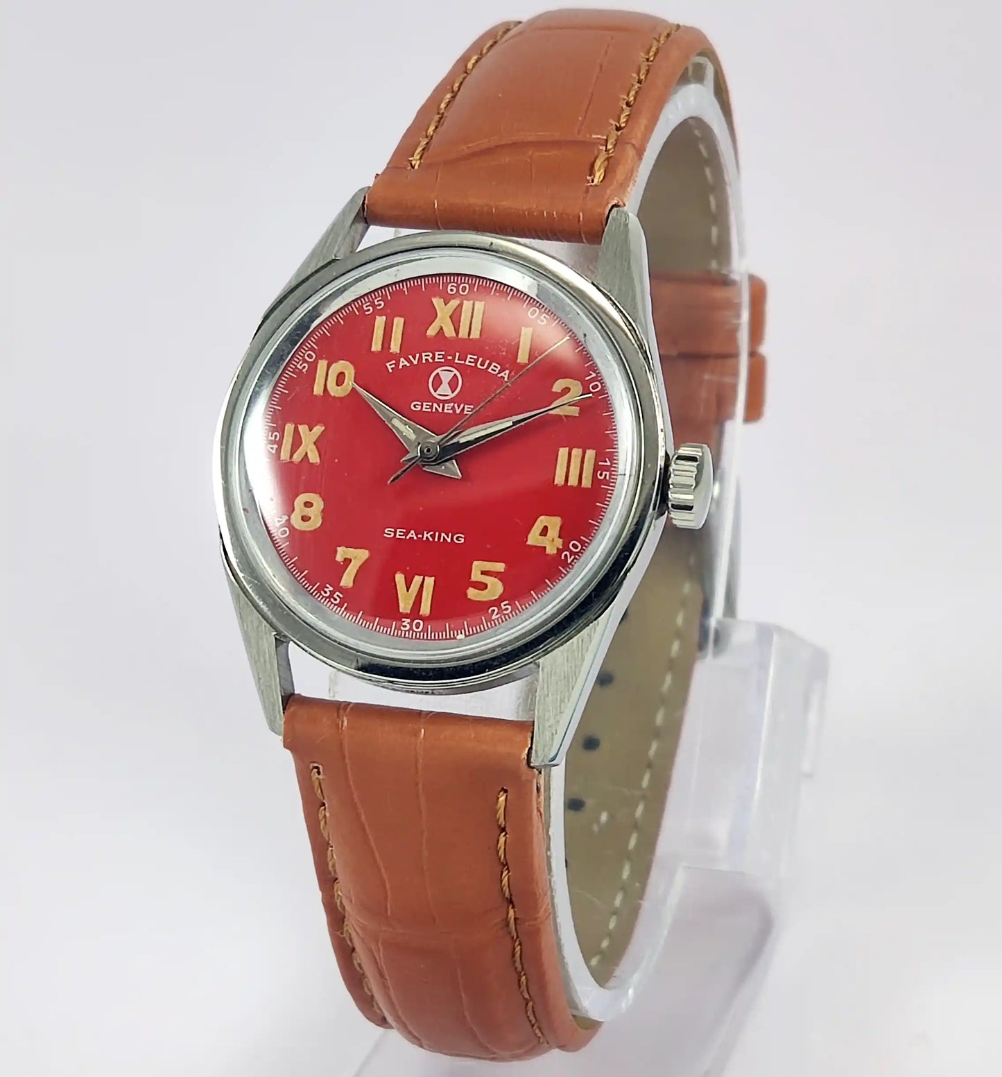 Favre Leuba Geneve Sea King Red Dial Women's Watch 101 Discover-Diamonds