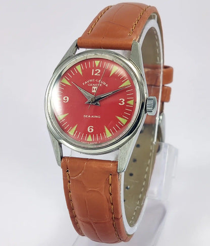Favre Leuba Geneve Sea King Red Dial Women's Wrist Watch 101 Discover-Diamonds