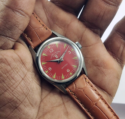 Favre Leuba Geneve Sea King Red Dial Women's Wrist Watch 101 Discover-Diamonds