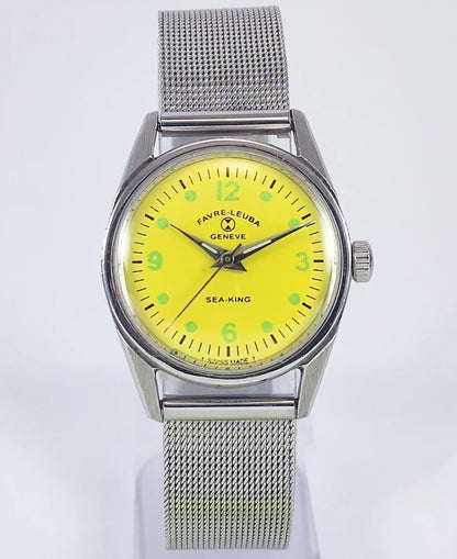 Favre Leuba Geneve Sea King Yellow Dial Women's Swiss Made Watch Discover-Diamonds
