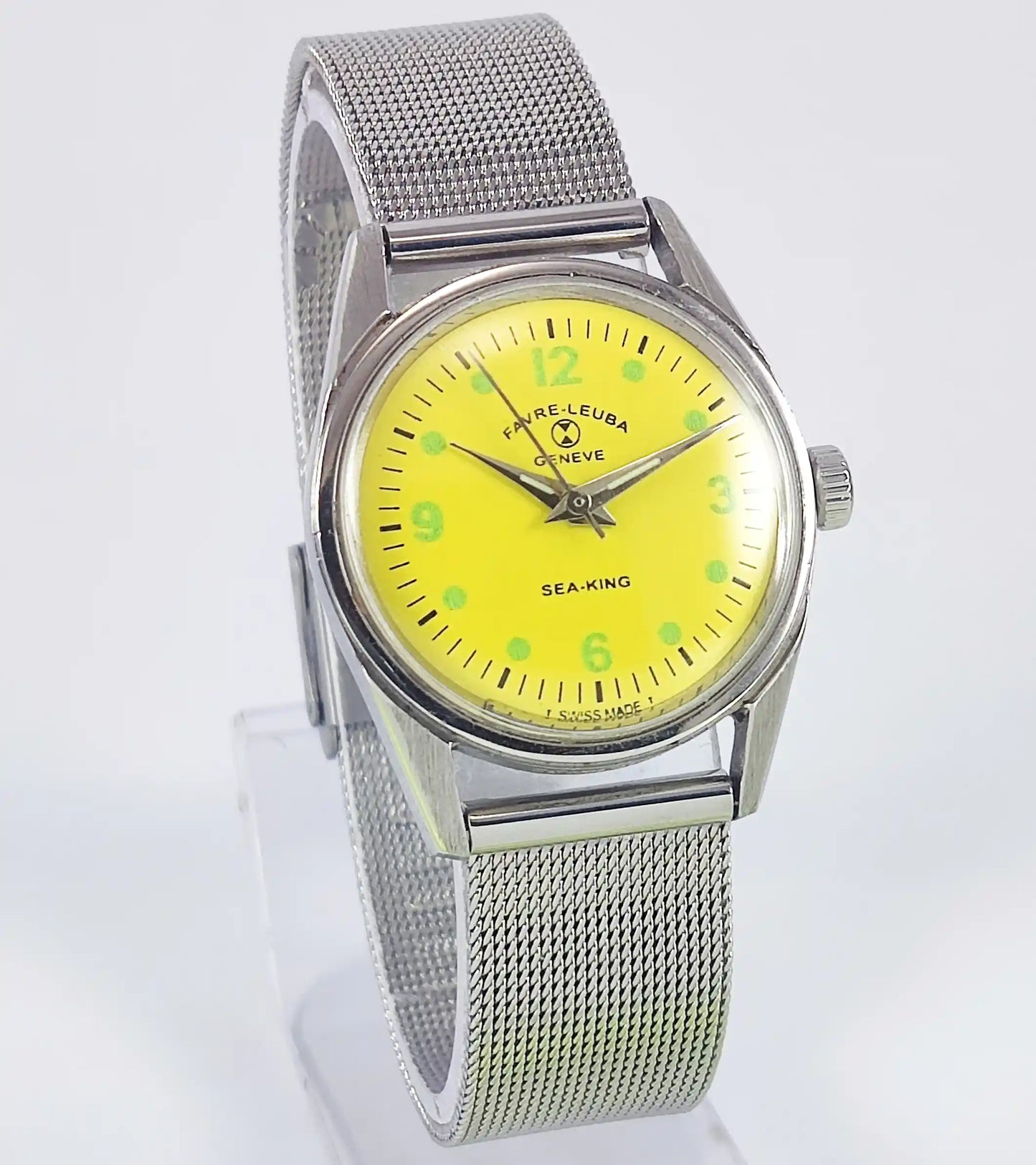 Favre Leuba Geneve Sea King Yellow Dial Women's Swiss Made Watch Discover-Diamonds