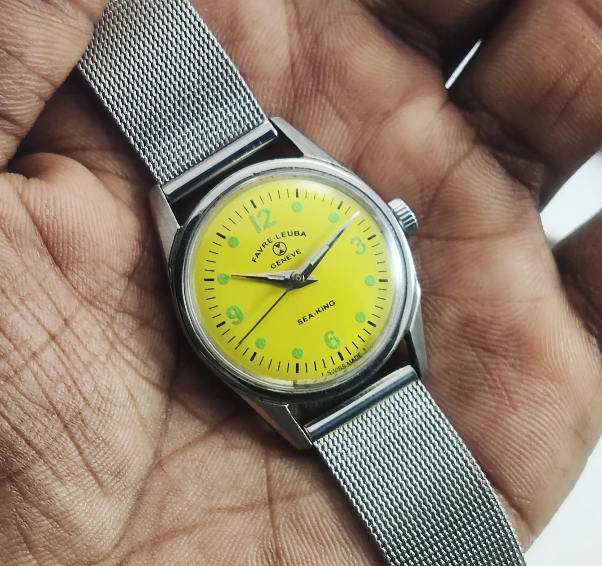 Favre Leuba Geneve Sea King Yellow Dial Women's Swiss Made Watch Discover-Diamonds