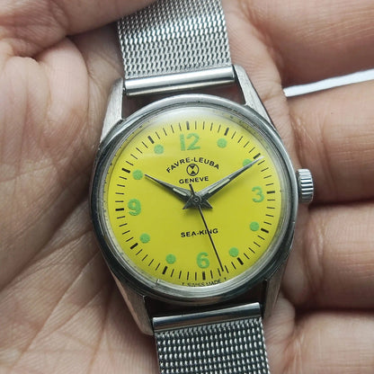 Favre Leuba Geneve Seaking Lemon Dial English Indices