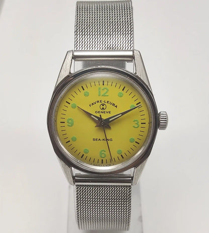 Favre Leuba Geneve Seaking Lemon Dial English Indices