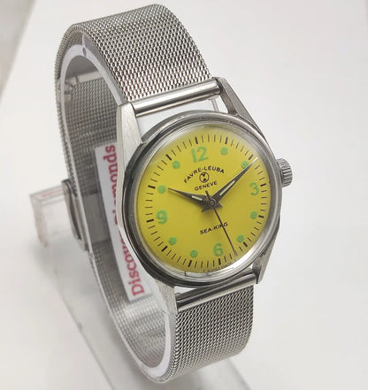 Favre Leuba Geneve Seaking Lemon Dial English Indices