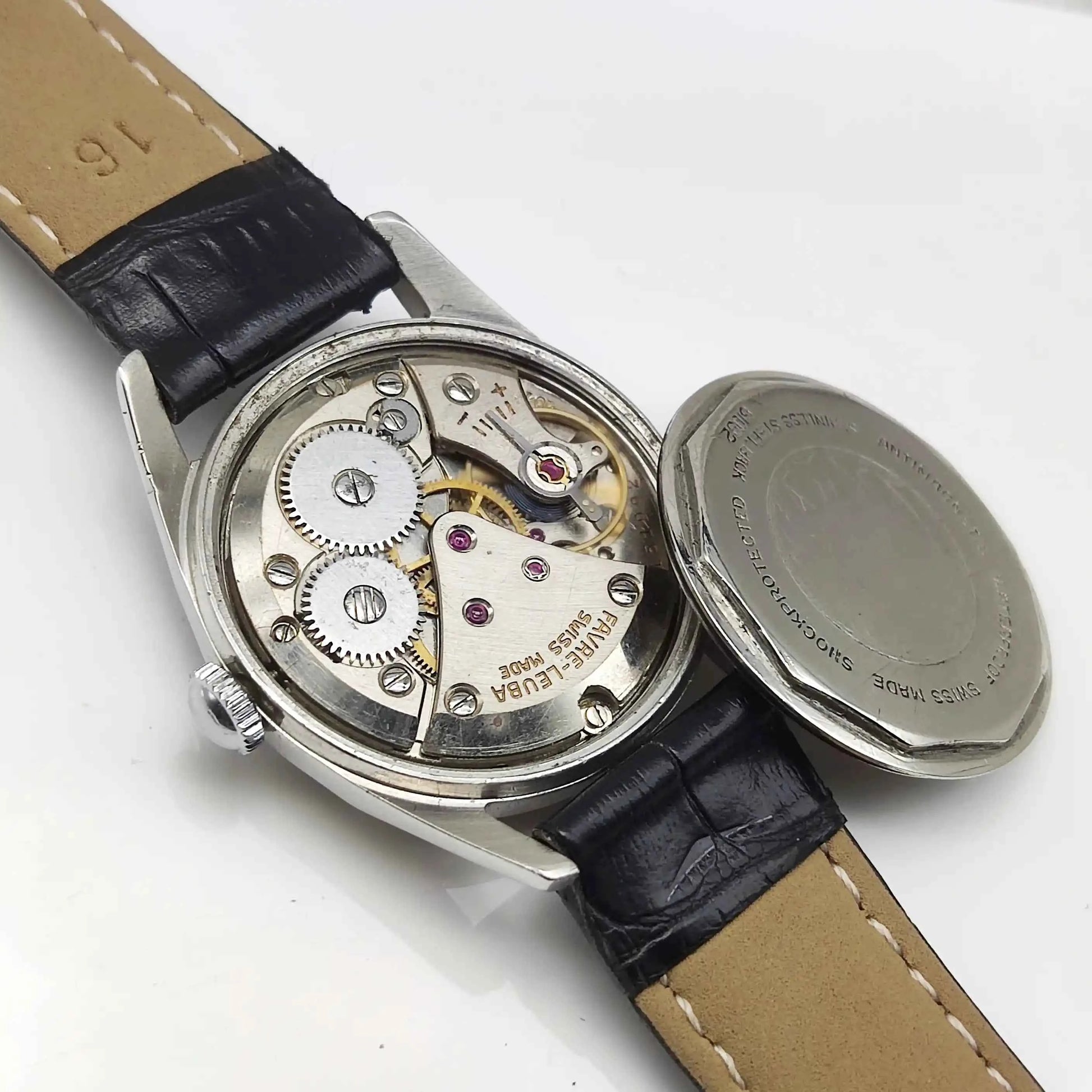 Favre Leuba Seaking Pink Dial 17 Jewels with Dotted Indices