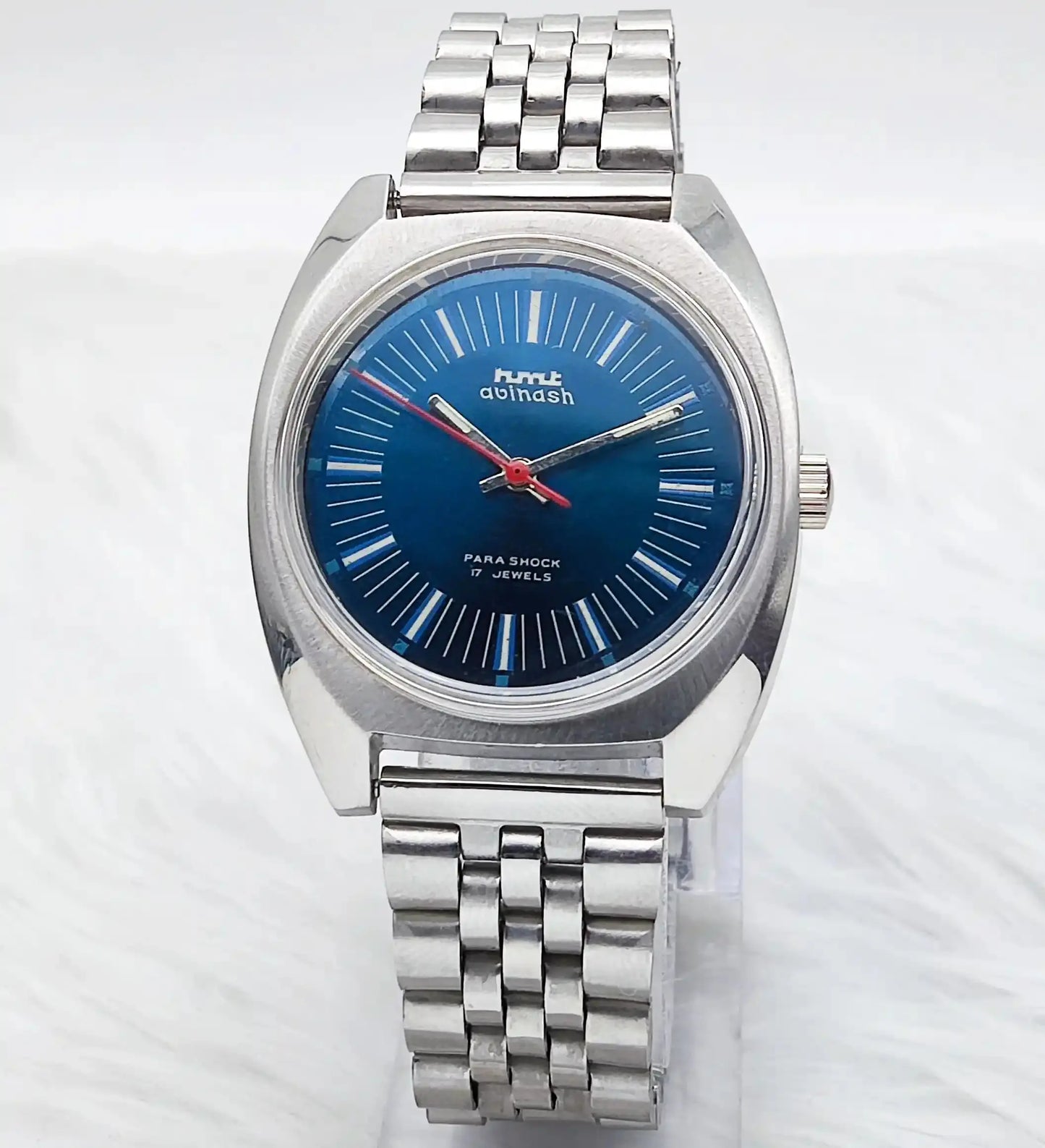 HMT Avinash Handwinding Para Shock 17 Jewels Blue Dial 0231 Discover-Diamonds Physical