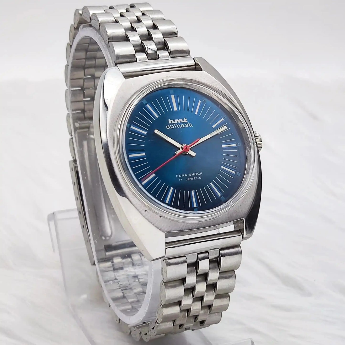 HMT Avinash Handwinding Para Shock 17 Jewels Blue Dial 0231 Discover-Diamonds Physical