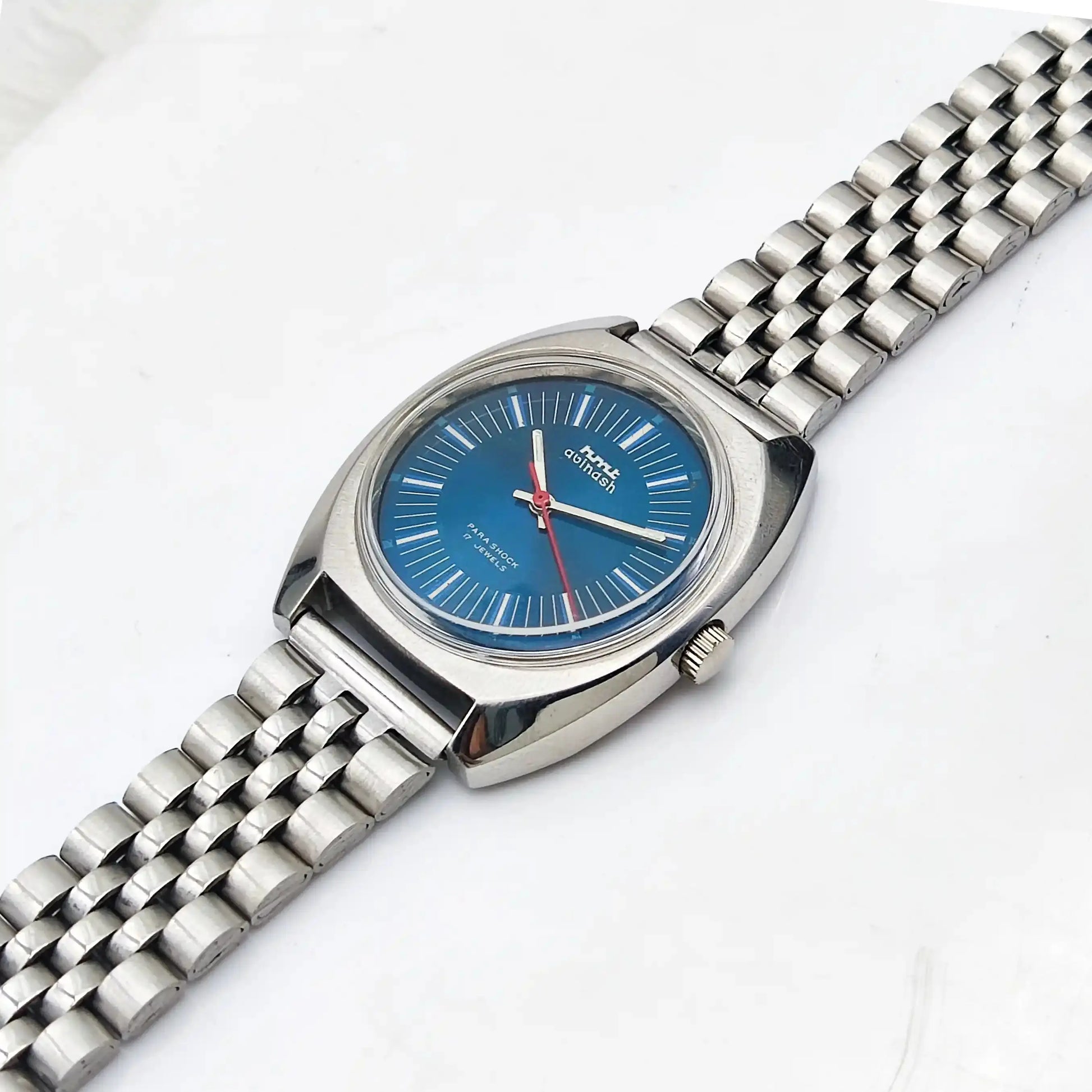 HMT Avinash Handwinding Para Shock 17 Jewels Blue Dial 0231 Discover-Diamonds Physical