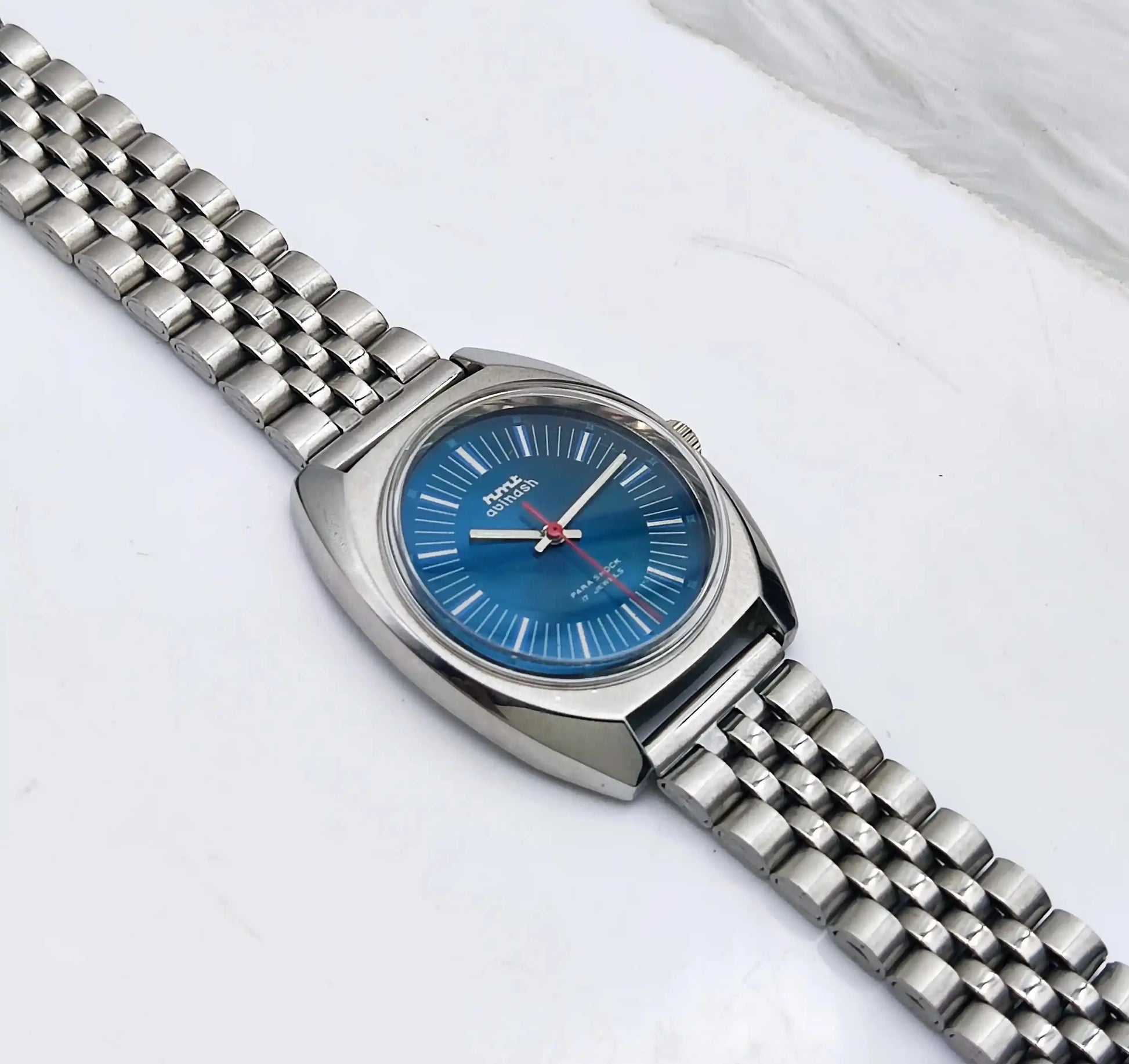 HMT Avinash Handwinding Para Shock 17 Jewels Blue Dial 0231 Discover-Diamonds Physical