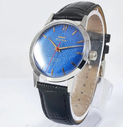 HMT Blue Sona Para Shock 17 Jewels Handwinding Watch Discover-Diamonds Physical