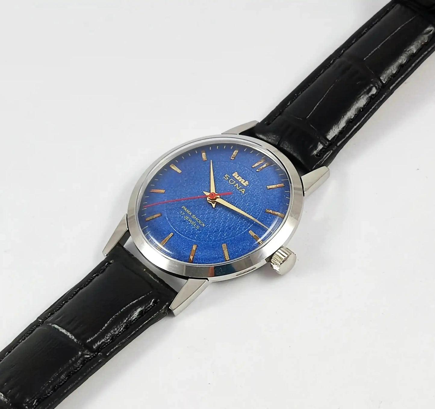 HMT Blue Sona Para Shock 17 Jewels Handwinding Watch Discover-Diamonds Physical