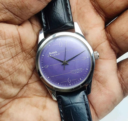 HMT Chinar English Numerals Indices Purple Dial 17 Jewels Handwinding