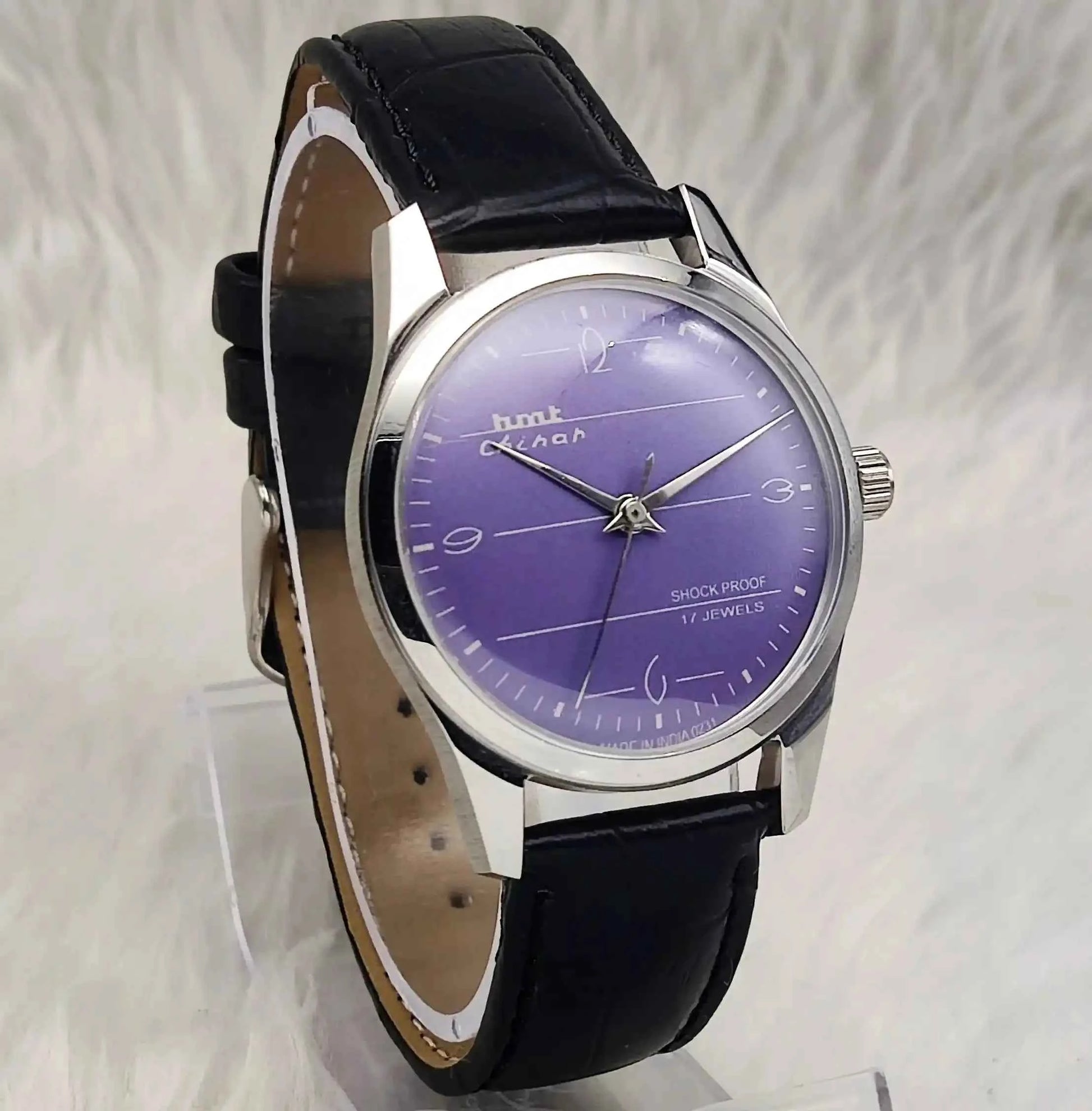 HMT Chinar English Numerals Indices Purple Dial 17 Jewels Handwinding