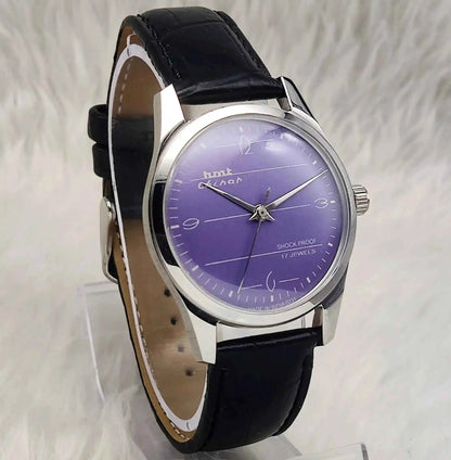 HMT Chinar English Numerals Indices Purple Dial 17 Jewels Handwinding